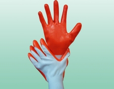 PU red nitrile gloves