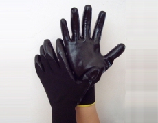 Black PU Nylon Nitrile Glove
