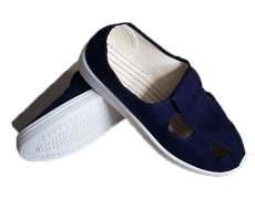 Anti-static blue canvas four-piece shoes
